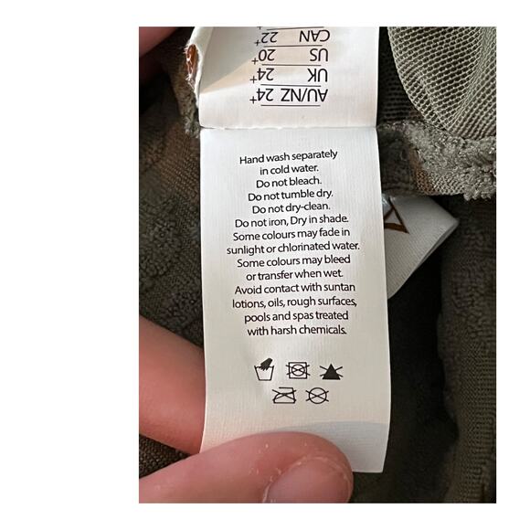 Artesands bathing suit ruffle one-piece swimsuit olive size 20 - Picture 5 of 7